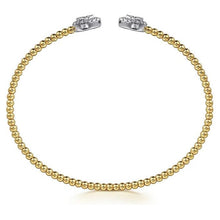 Load image into Gallery viewer, Gabriel 14K White-Yellow Gold Diamond Bujukan Pear Shape Split Cuff Bracelet
