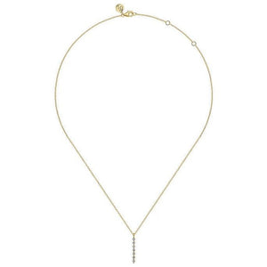 Gabriel 14K Yellow Gold White Sapphire Bar Pendant Necklace