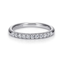 Load image into Gallery viewer, Gabriel &quot;Portofino&quot; 14K White Gold French Pavé 1/4ct Diamond Anniversary Band
