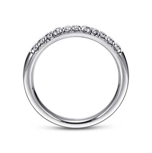 Gabriel "Portofino" 14K White Gold French Pavé 1/4ct Diamond Anniversary Band