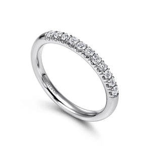 Gabriel "Portofino" 14K White Gold French Pavé 1/4ct Diamond Anniversary Band