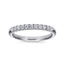 Load image into Gallery viewer, Gabriel &quot;Portofino&quot; 14K White Gold French Pavé 1/4ct Diamond Anniversary Band
