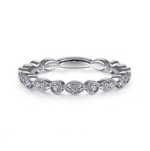 Load image into Gallery viewer, Gabriel 14K White Gold Diamond Marquise &amp; Round Alternating  Ring
