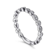 Load image into Gallery viewer, Gabriel 14K White Gold Diamond Marquise &amp; Round Alternating  Ring
