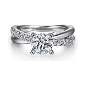 Gabriel "Morgan" 14K White Gold and Diamond Engagement Ring