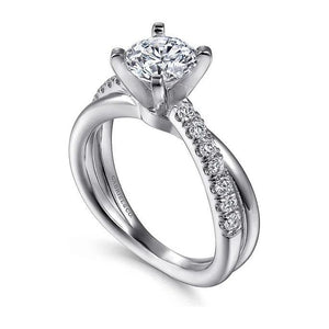 Gabriel "Morgan" 14K White Gold and Diamond Engagement Ring