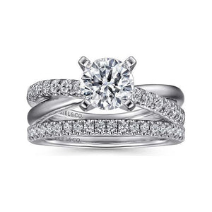 Gabriel "Morgan" 14K White Gold and Diamond Engagement Ring