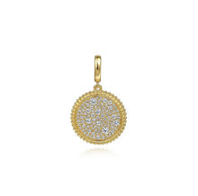 Load image into Gallery viewer, Gabriel 14K Yellow Gold Diamond Pave Bujukan Medallion
