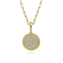 Load image into Gallery viewer, Gabriel 14K Yellow Gold Diamond Pave Bujukan Medallion
