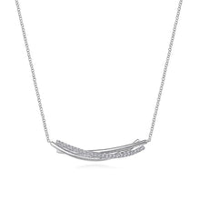 Load image into Gallery viewer, Gabriel Silver White Sapphire Bar Necklace
