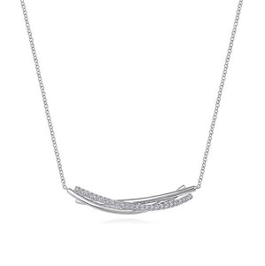 Gabriel Silver White Sapphire Bar Necklace