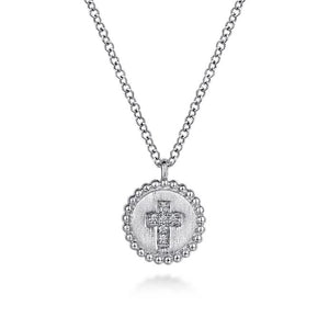 Gabriel Silver Bujukan Diamond Cross Pendant Necklace