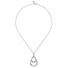 Load image into Gallery viewer, Gabriel Silver White Sapphire Bujukan Pendant Drop Necklace
