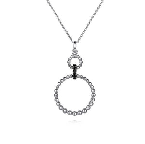 Gabriel Silver Black Spinel Bujukan Link Drop Necklace