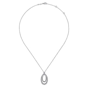 Gabriel Silver White Sapphire Pendant Necklace