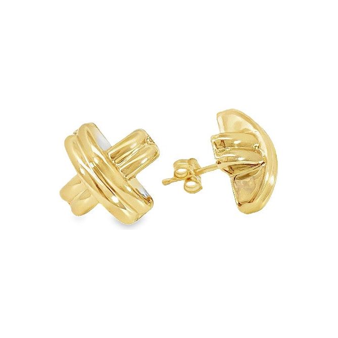 Estate 14K Yellow Gold X Stud Earrings