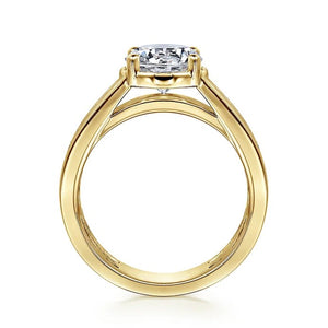 Gabriel " Dennise" 14K Yellow Gold Prong Bezel Diamond Engagement Ring