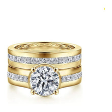 Load image into Gallery viewer, Gabriel &quot; Dennise&quot; 14K Yellow Gold Prong Bezel Diamond Engagement Ring
