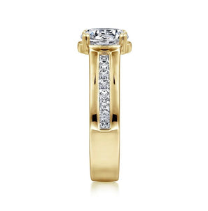 Gabriel " Dennise" 14K Yellow Gold Prong Bezel Diamond Engagement Ring