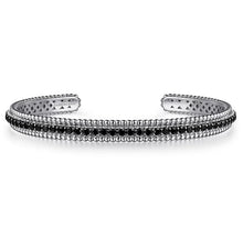 Load image into Gallery viewer, Gabriel Sterling Silver Bujukan Black Spinel Bracelet Cuff
