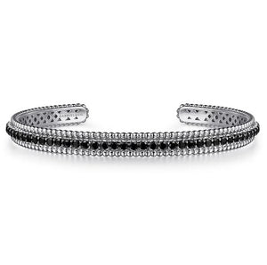 Gabriel Sterling Silver Bujukan Black Spinel Bracelet Cuff