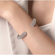 Load image into Gallery viewer, Gabriel Sterling Silver Bujukan Beaded Open Hinge Cuff Bracelet
