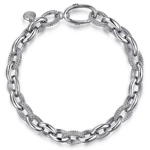 Gabriel Sterling Silver Bujukan Link Chain Tennis Bracelet