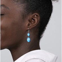 Load image into Gallery viewer, Gabriel Sterling Silver Rock Crystal &amp; Turquoise Earrings
