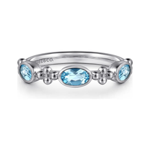 Load image into Gallery viewer, Gabriel  Sterling Silver Bujukan Blue Topaz Fashion Ladies Ring
