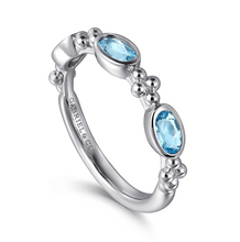 Load image into Gallery viewer, Gabriel  Sterling Silver Bujukan Blue Topaz Fashion Ladies Ring
