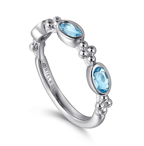 Gabriel  Sterling Silver Bujukan Blue Topaz Fashion Ladies Ring