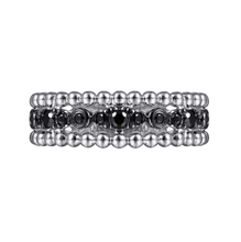 Load image into Gallery viewer, Gabriel  Sterling Silver Black Spinel Bujukan Easy Stackable Ladies Ring
