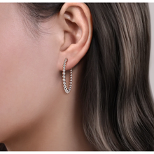 Load image into Gallery viewer, Gabriel Sterling Silver Bujukan Graduated 30mm Classic Hoop Earrings
