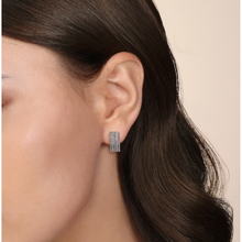 Load image into Gallery viewer, Gabriel Sterling Silver White Sapphire Hampton Huggie Earrings
