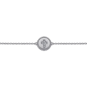 Gabriel Sterling Silver Diamond Bujukan Cross Bracelet