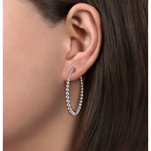 Load image into Gallery viewer, Gabriel Sterling Silver Bujukan Graduated 40mm Classic Hoop Earrings
