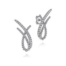 Load image into Gallery viewer, Gabriel Sterling Silver Bujukan White Sapphire Stud Earrings
