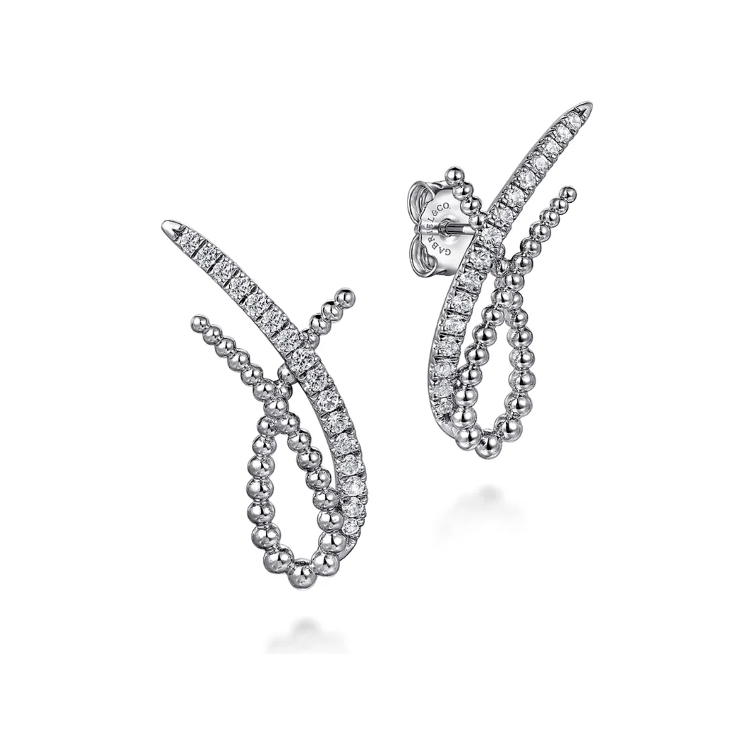 Gabriel Sterling Silver Bujukan White Sapphire Stud Earrings