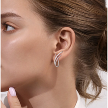 Load image into Gallery viewer, Gabriel Sterling Silver Bujukan White Sapphire Stud Earrings
