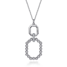 Load image into Gallery viewer, Gabriel Silver Bujukan Octagon White Sapphire Bujukan Drop Pendant Necklace
