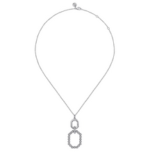 Load image into Gallery viewer, Gabriel Silver Bujukan Octagon White Sapphire Bujukan Drop Pendant Necklace
