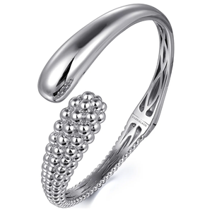 Gabriel Sterling Silver Pave Bujukan Bypass Bangle