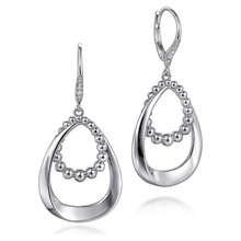 Load image into Gallery viewer, Gabriel Sterling Silver White Sapphire Bujukan Drop Earrings
