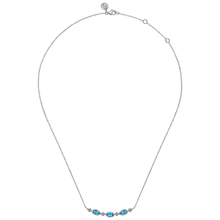 Load image into Gallery viewer, Gabriel Sterling Silver Bujukan Blue Topaz Bar Necklace
