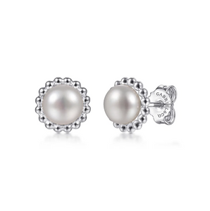 Gabriel Sterling Silver Bujukan Pearl Stud Earrings