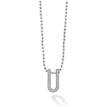 Load image into Gallery viewer, Lagos Sterling Silver Caviar Spark Diamond Large Linear Pendant Necklace
