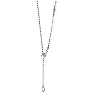 Lagos Sterling Silver Caviar Spark Diamond Large Linear Pendant Necklace