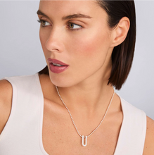 Load image into Gallery viewer, Lagos Sterling Silver Caviar Spark Diamond Large Linear Pendant Necklace
