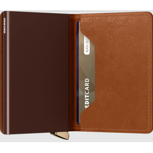 Secrid Slimwallet Emboss Lines Cognac