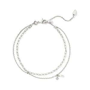 Kendra Scott Eve Silver Multi Strand Bracelet in White Pearl